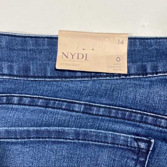NYDJ Marilyn Straight Lift & Tuck Technology Raw Hem High Rise Jeans NWT Size 14 - Picture 12 of 16